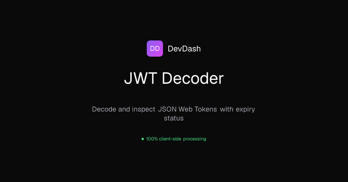 JWT Decoder — Free Online Tool | DevToolHQ