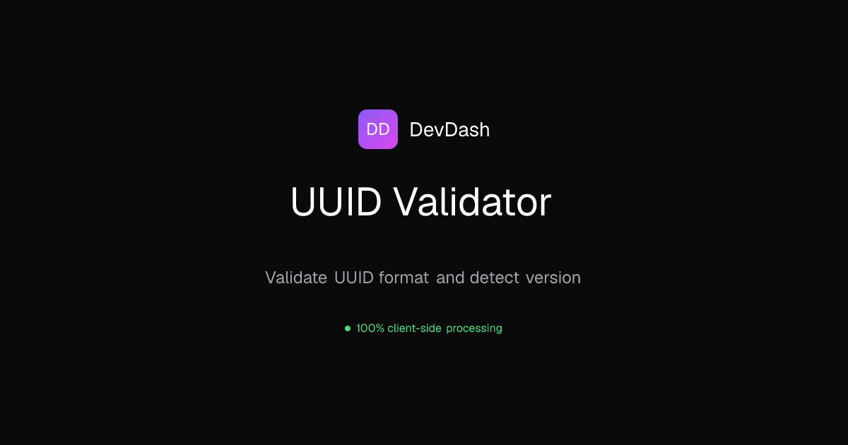 UUID Validator — Free Online Tool | DevToolHQ
